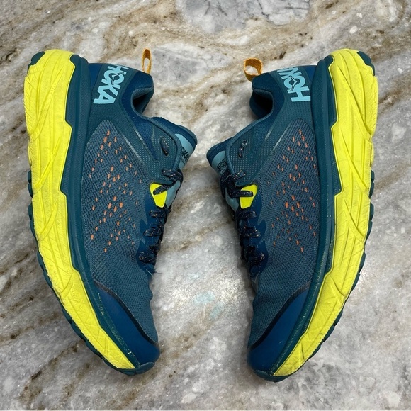 Hoka One One Challenger ATR 6 Hiking Running Shoe Blue Coral Primrose Men’s 9D main image 5
